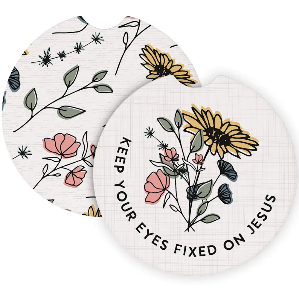 Fixed on Jesus Car Coaster - Set of 2