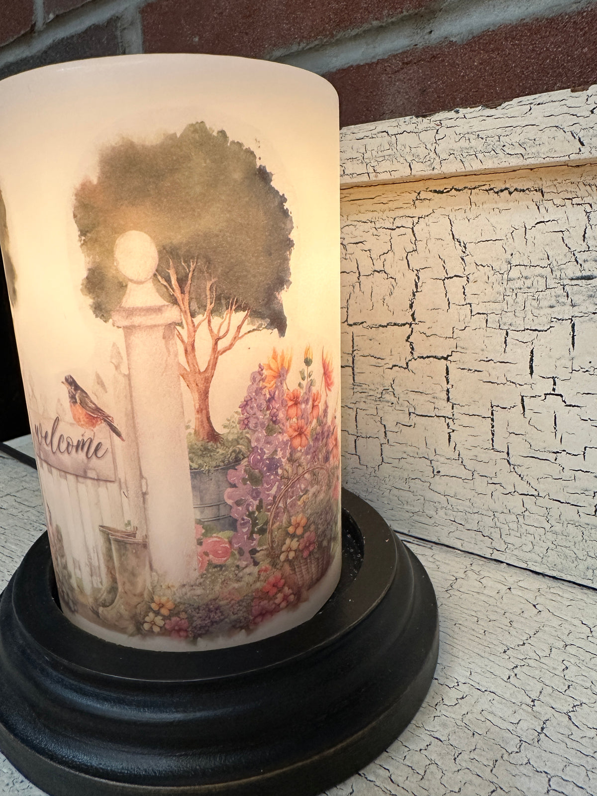Summer Garden Gate Candle Sleeve