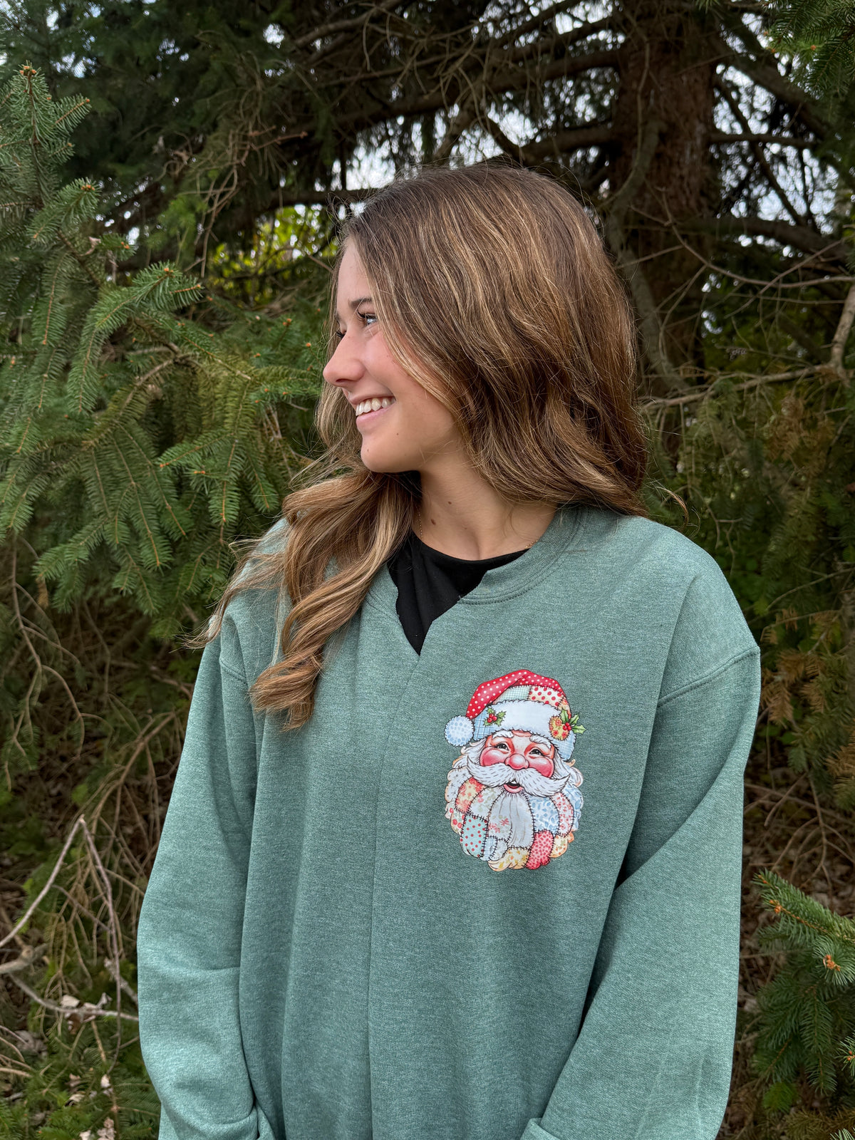 Patchwork Santa Cardigan