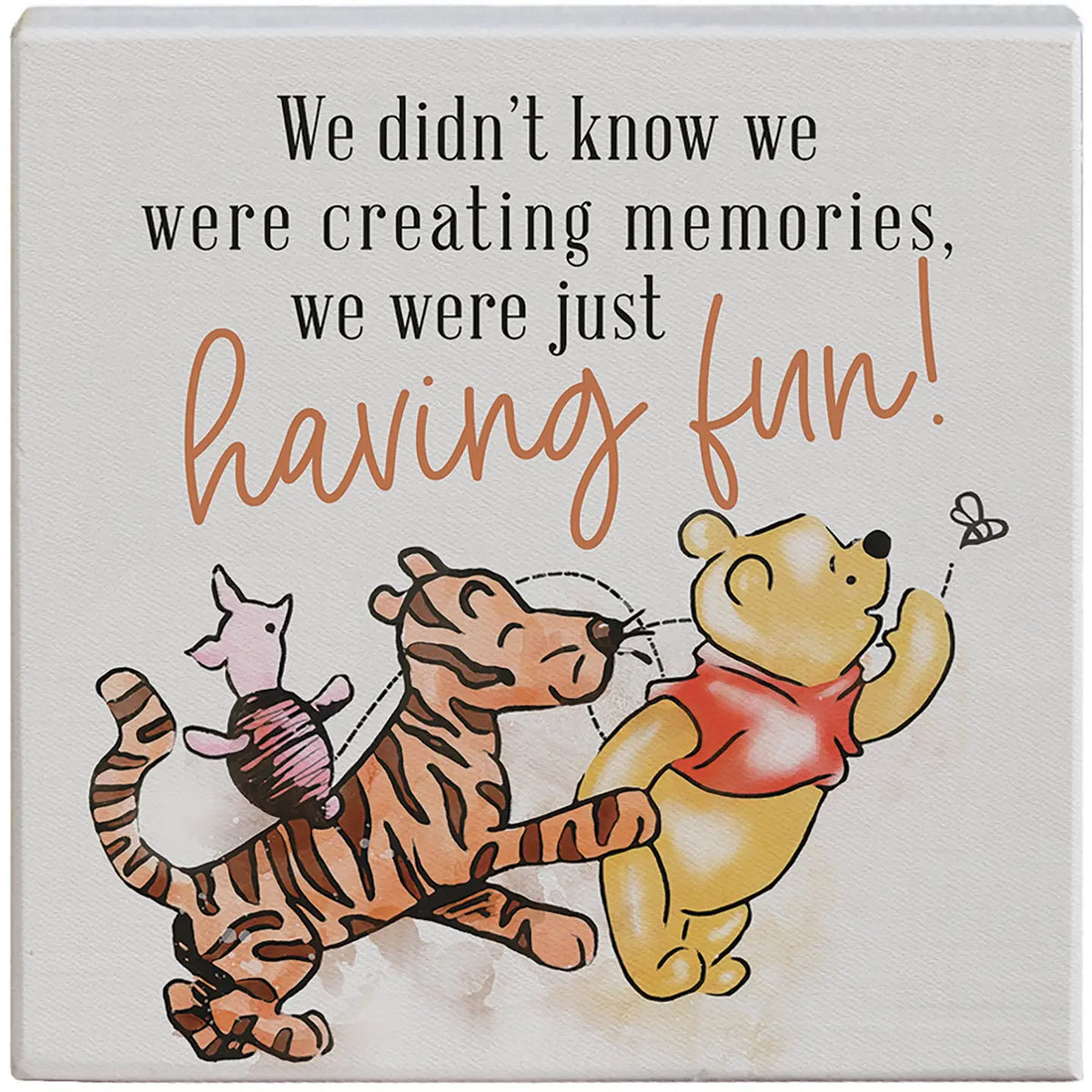 Having Fun Pooh Wood Block Sign