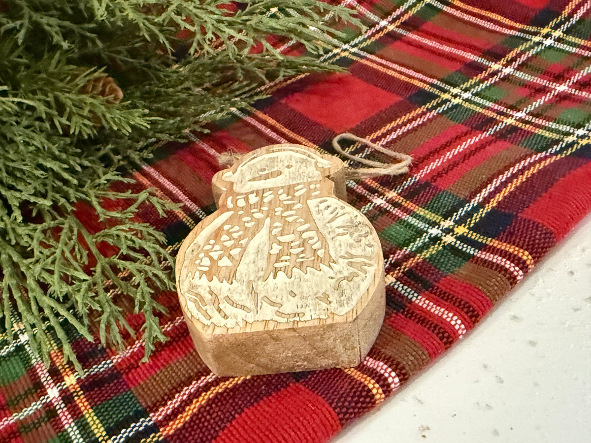 Carved Snowman Ornament - Two Styles