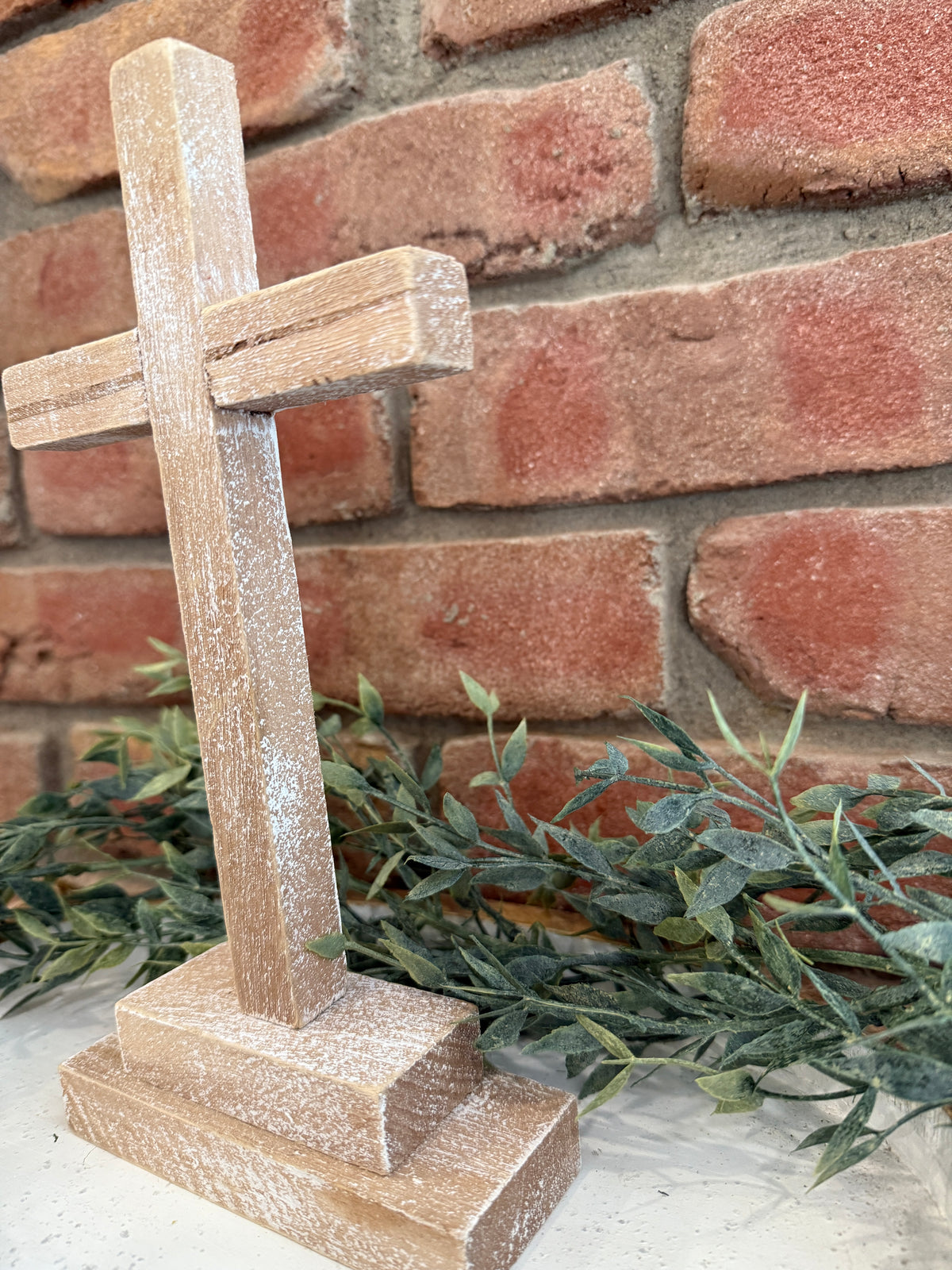 Wood Cross on Stand
