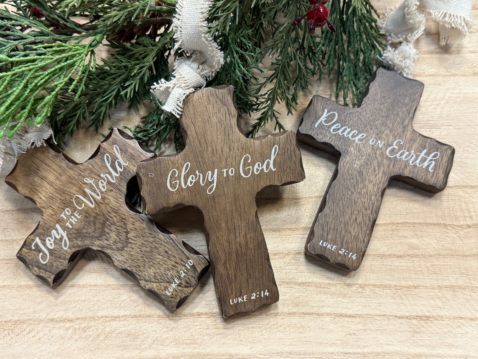 Wood Cross Ornament - 3 Styles