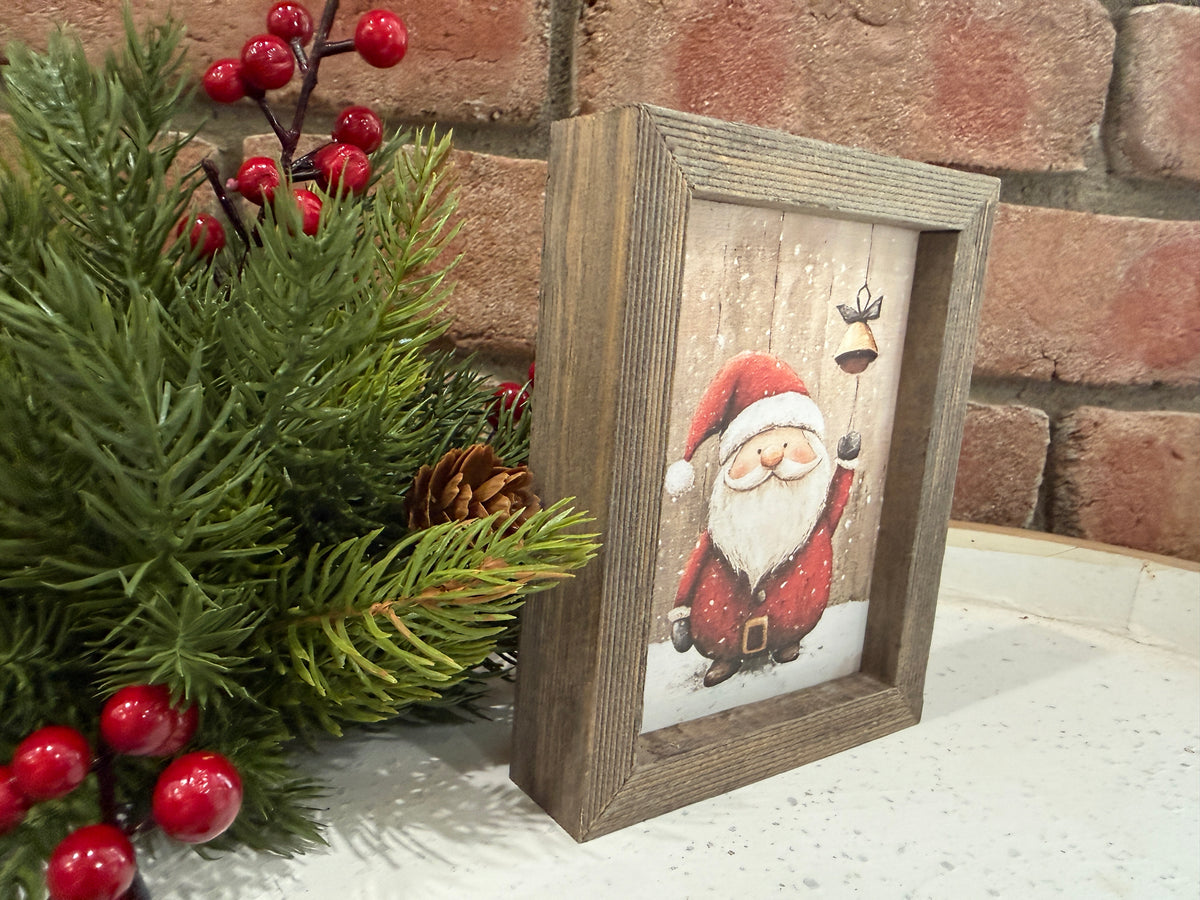 Whimsy Santa Mini Framed Art