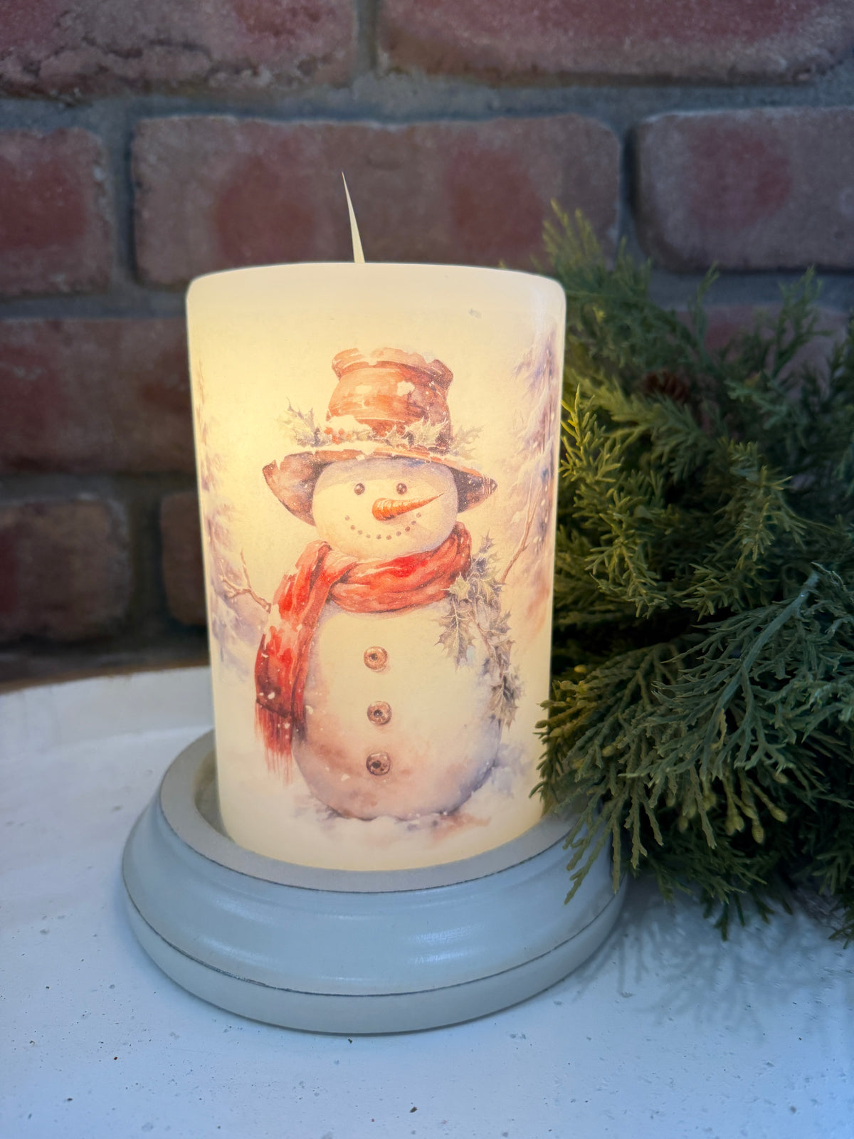 Mr Mistletoe Snowman Candle Sleeve