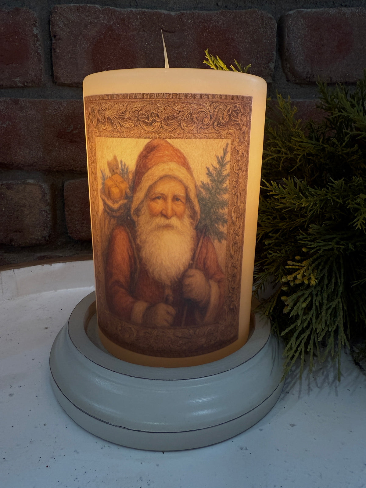 Old World Santa Candle Sleeve
