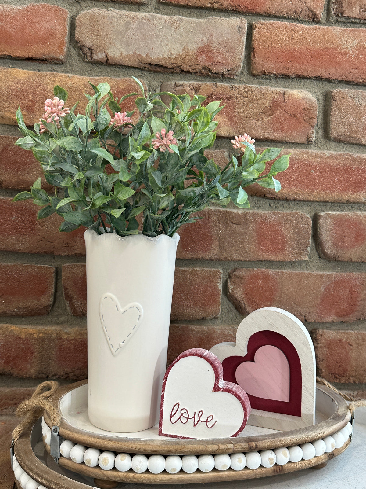 Stitched Heart Vase