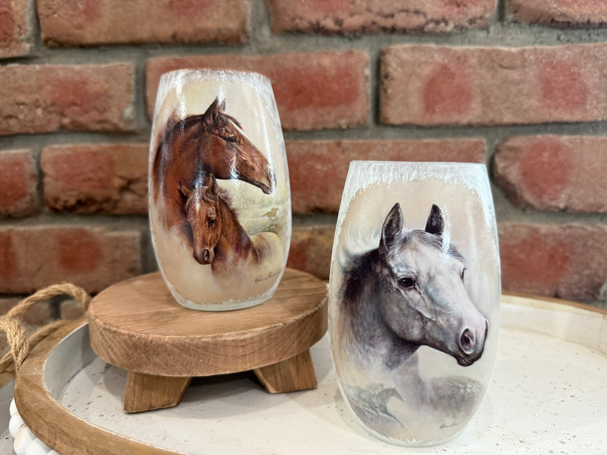 Horses Lighted Vase - Two Styles