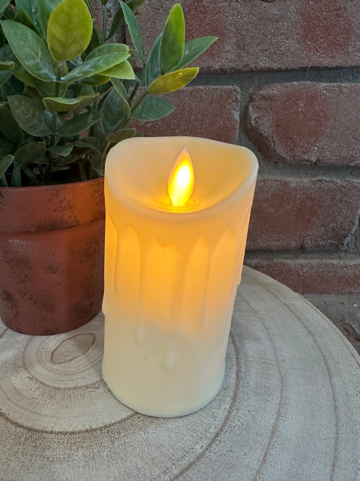 Moving Flame Slim Pillar Candles - 3 Sizes