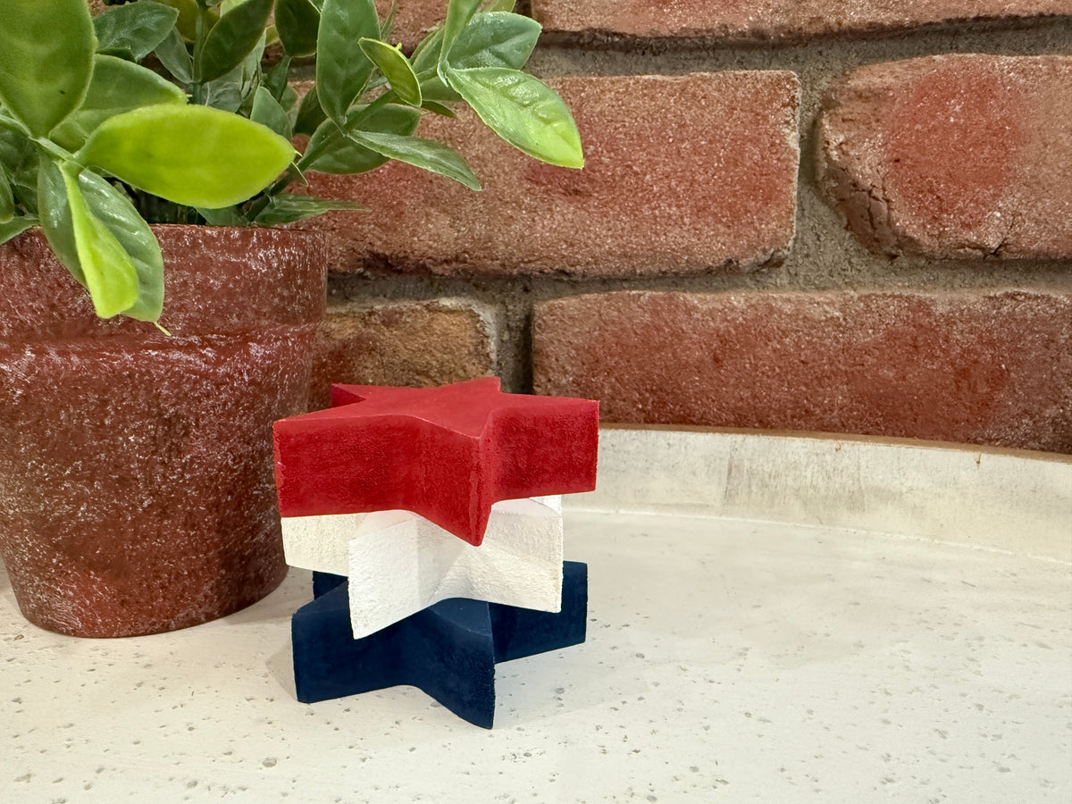 Mini Americana Wood Stars - Set of 3