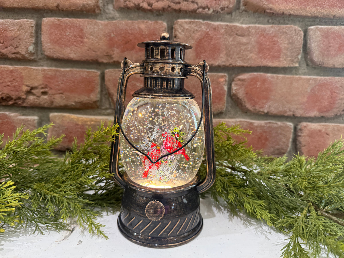 Spinning Water Globe Lantern with Cardinals - 2 Styles