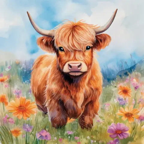 Highland Cow Square Coaster
