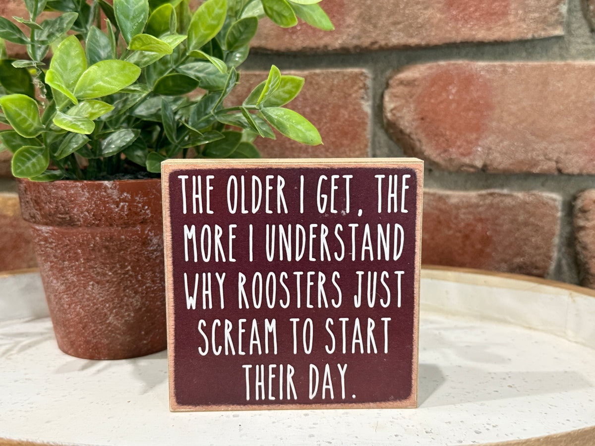 Roosters Wood Sign