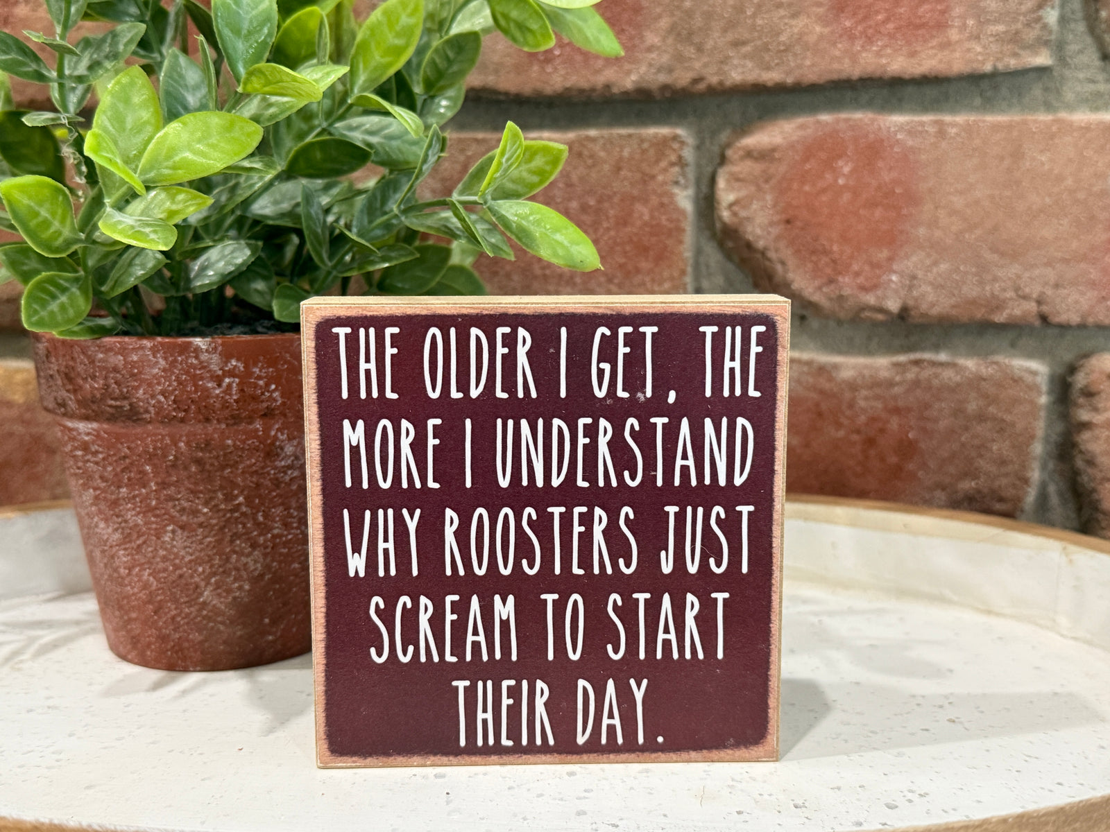 Roosters Wood Sign