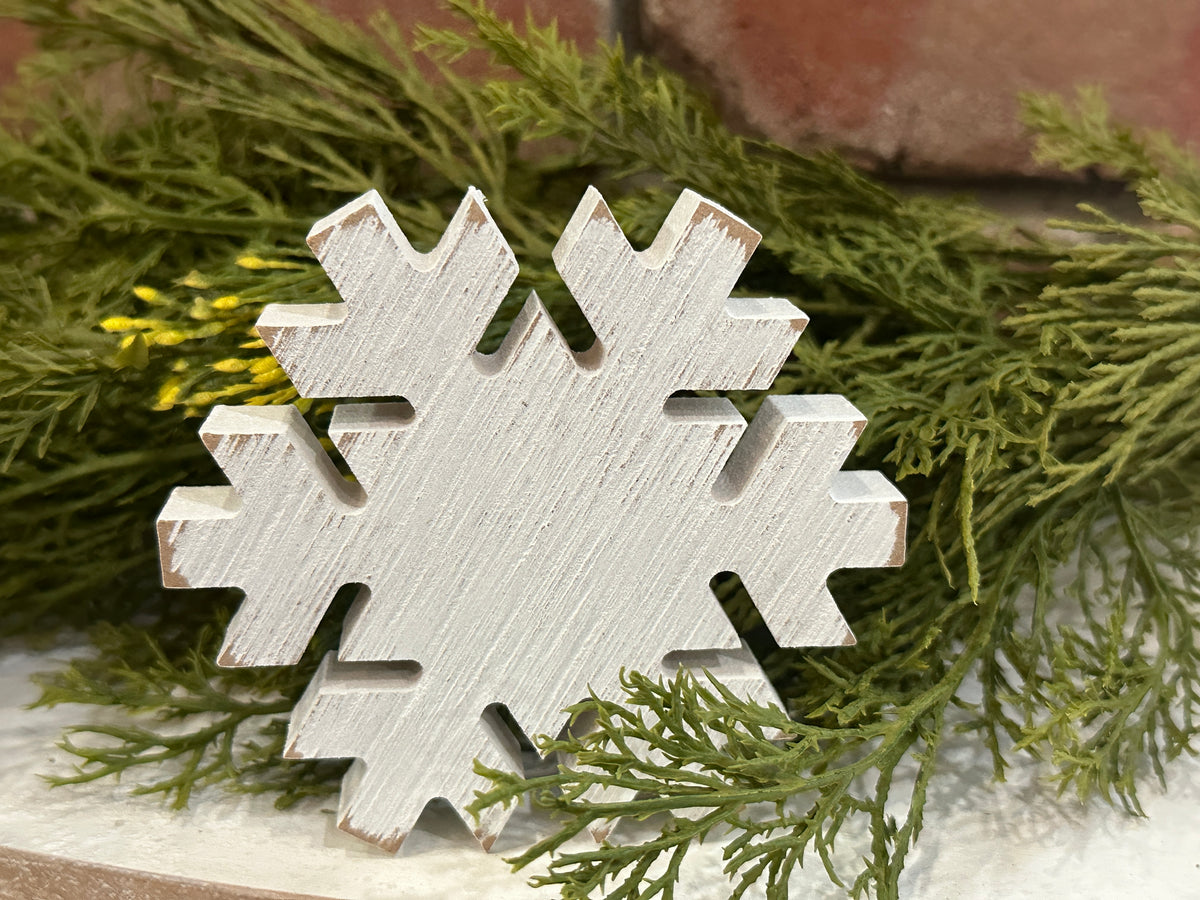 Wooden Snowflake Sitter - 3 Styles