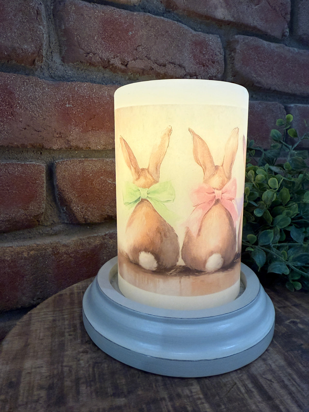 Triple Pastel Bunnies Candle Sleeve