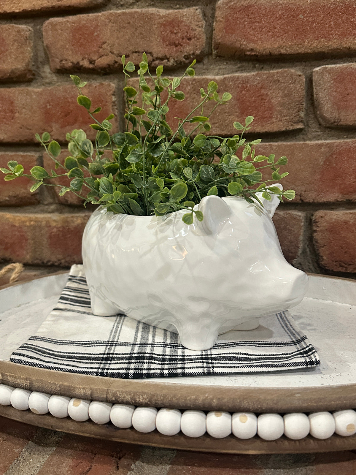 White Pig Planter