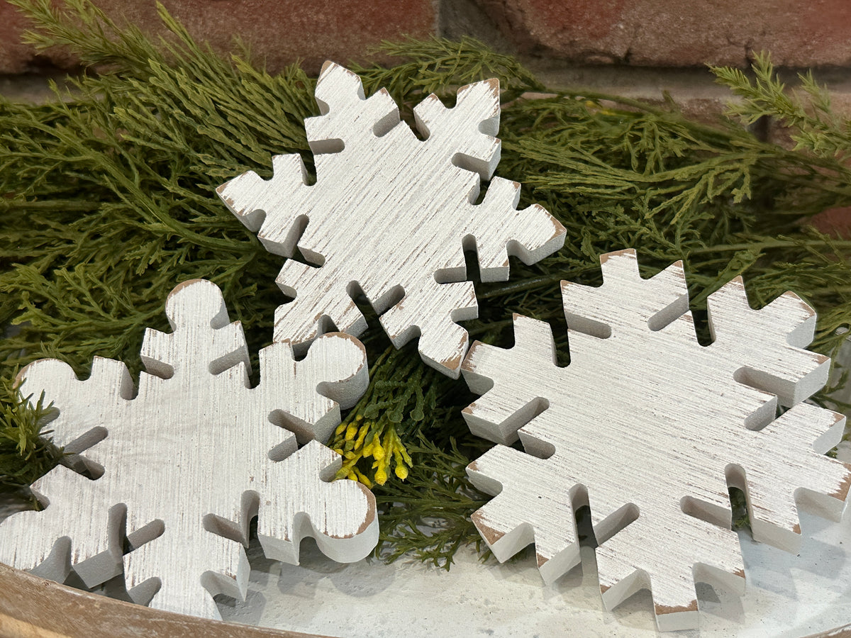 Wooden Snowflake Sitter - 3 Styles