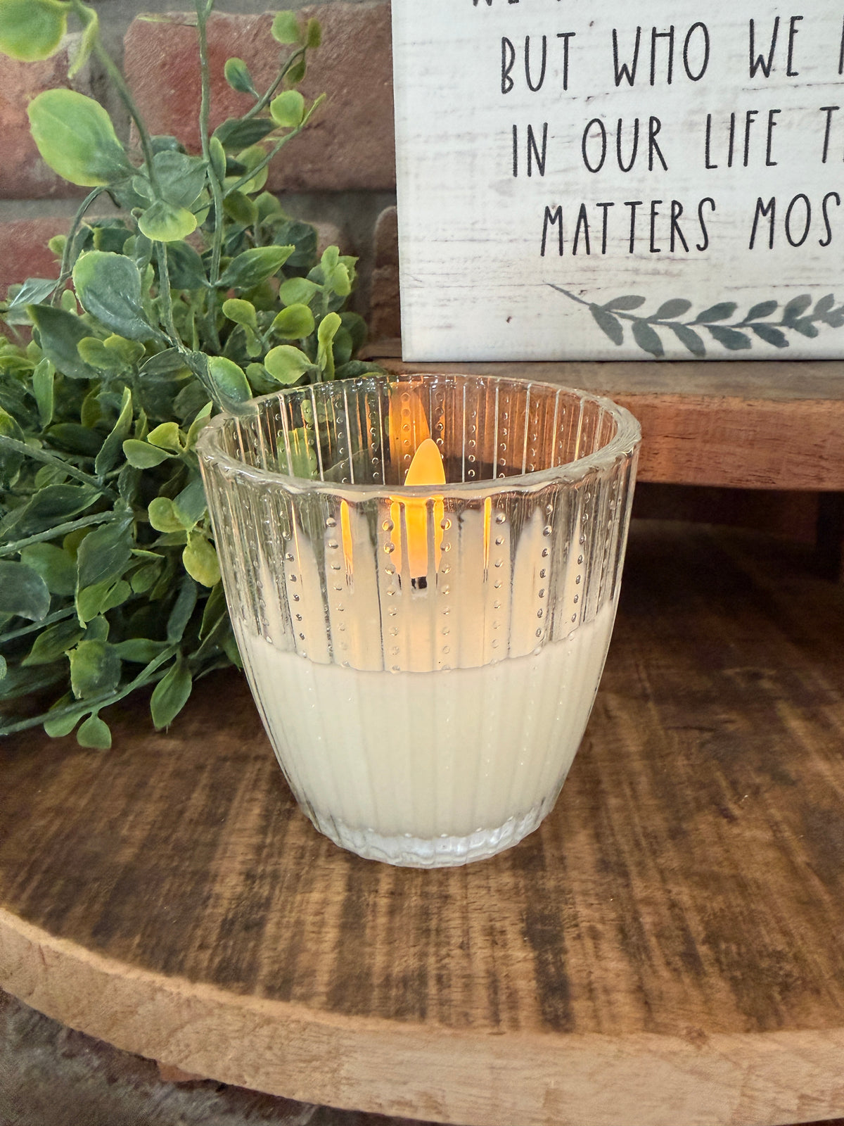 Beaded Glass 3D Flame Candle