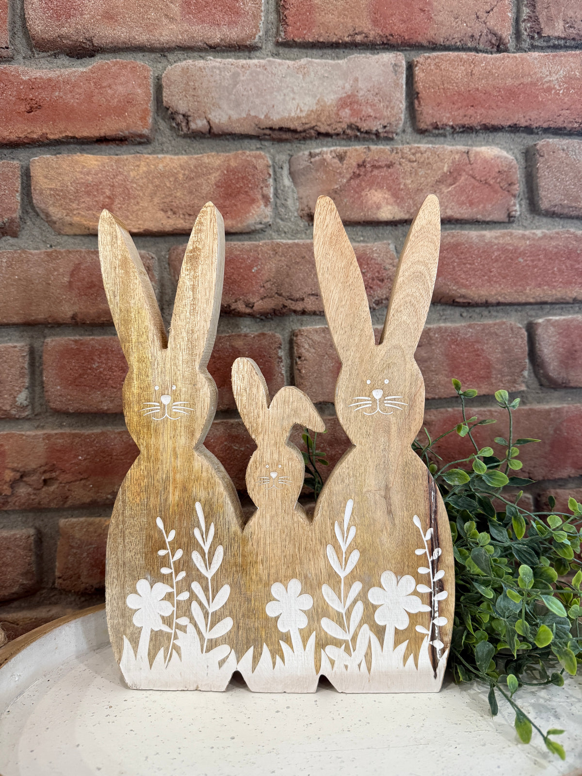 Trio Wooden Bunny