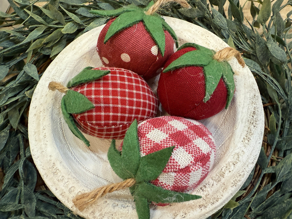 Fabric Strawberries - Set of 4