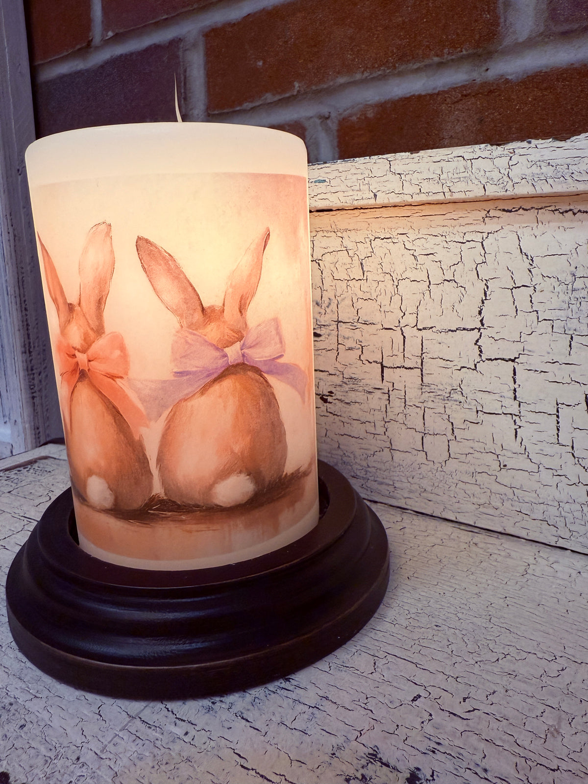 Triple Pastel Bunnies Candle Sleeve