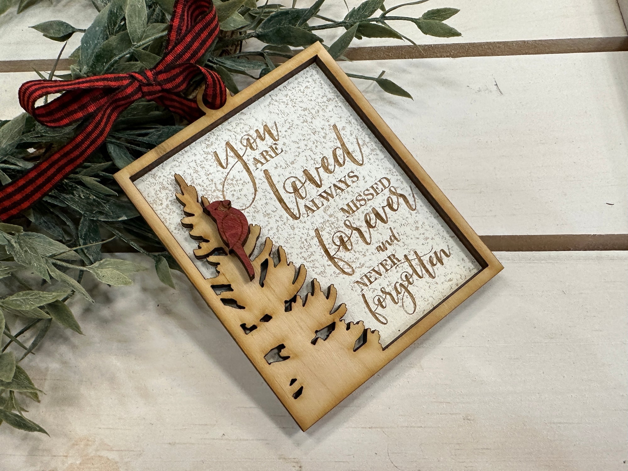 Handmade You Are Loved Cardinal Ornament