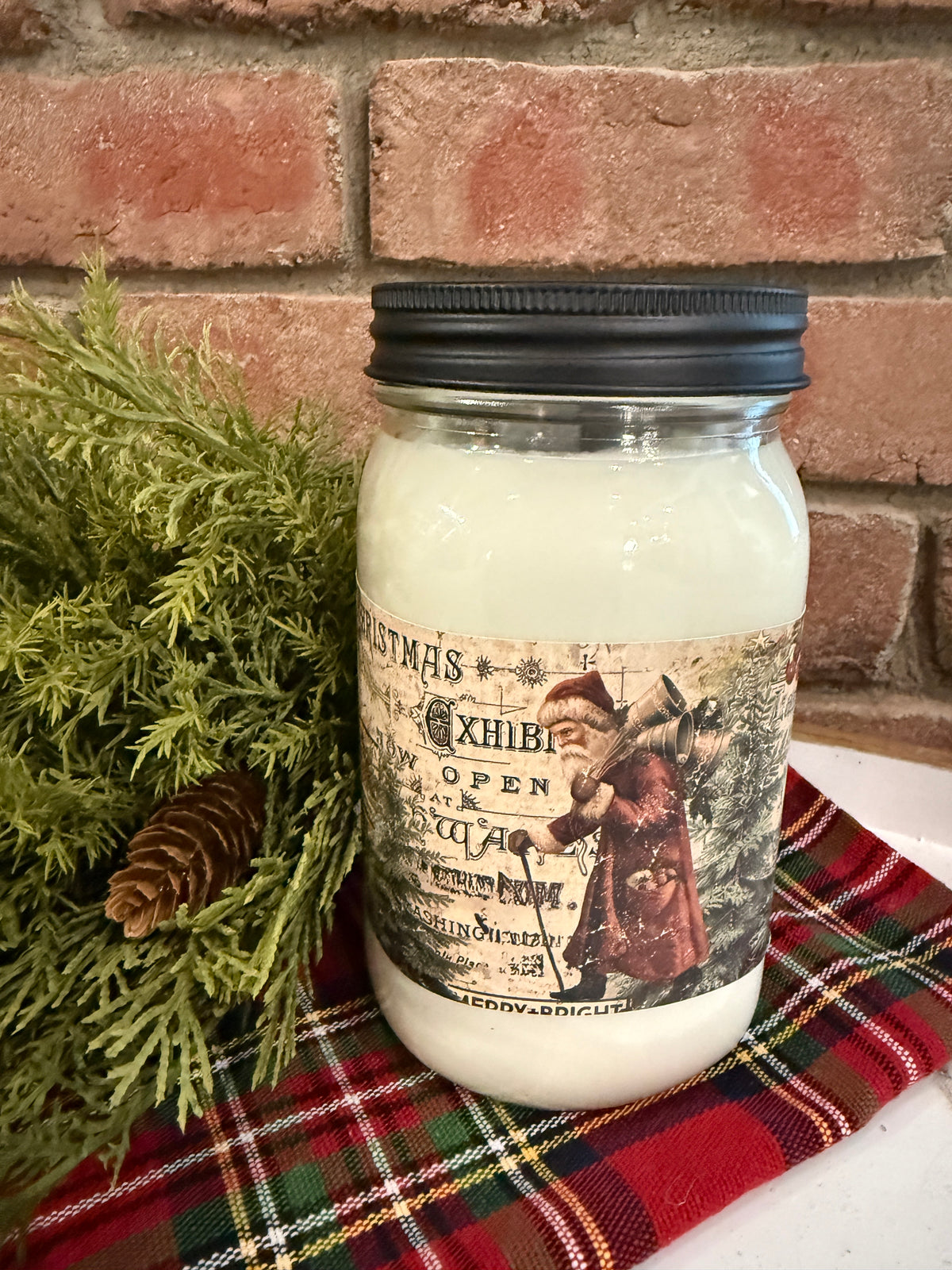 1803 Limited Edition Santa Newsprint Quart Jar Candle