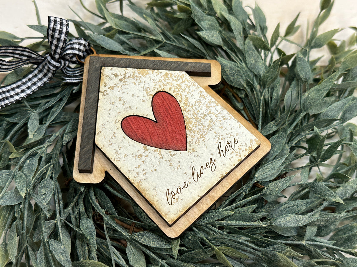 Handmade Love Lives Here Ornament
