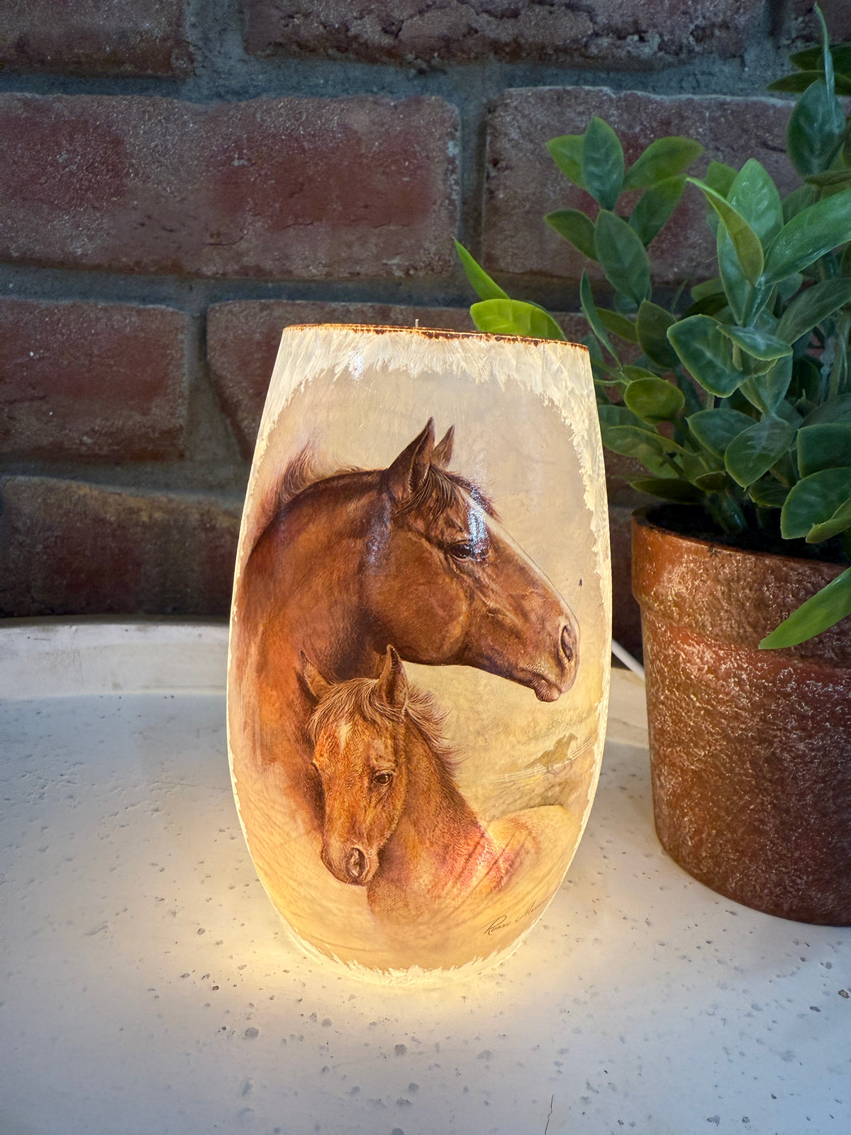 Horses Lighted Vase - Two Styles