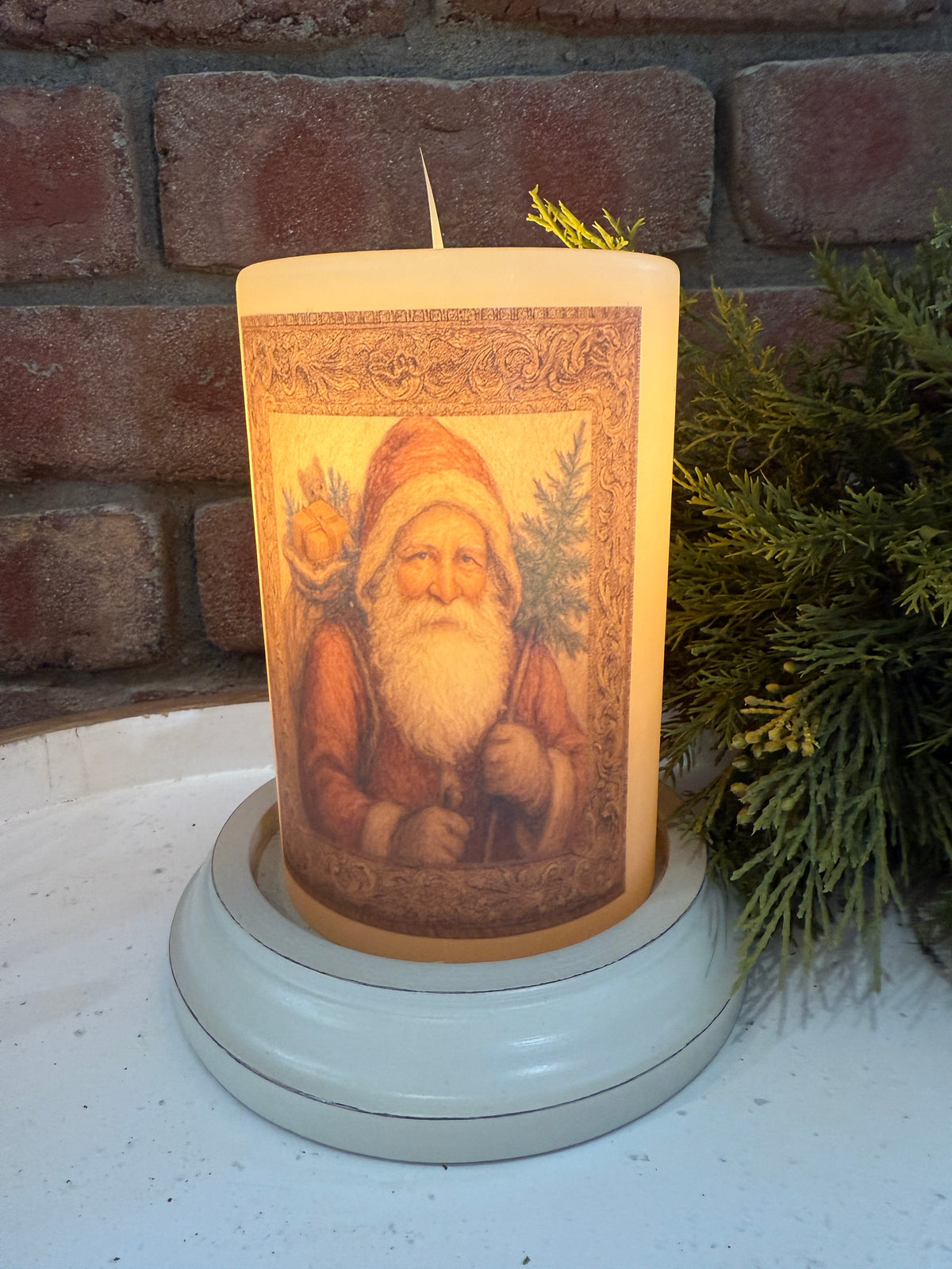 Old World Santa Candle Sleeve