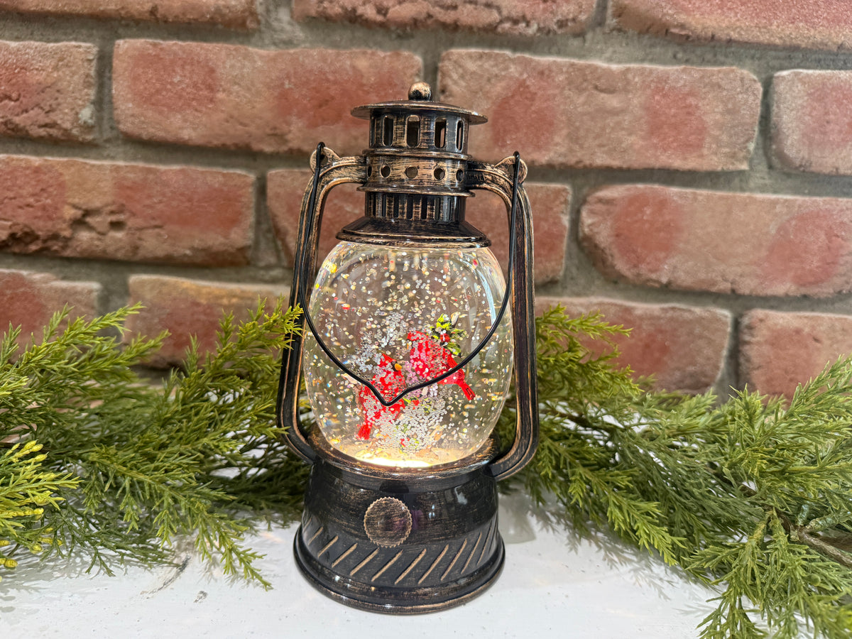 Spinning Water Globe Lantern with Cardinals - 2 Styles