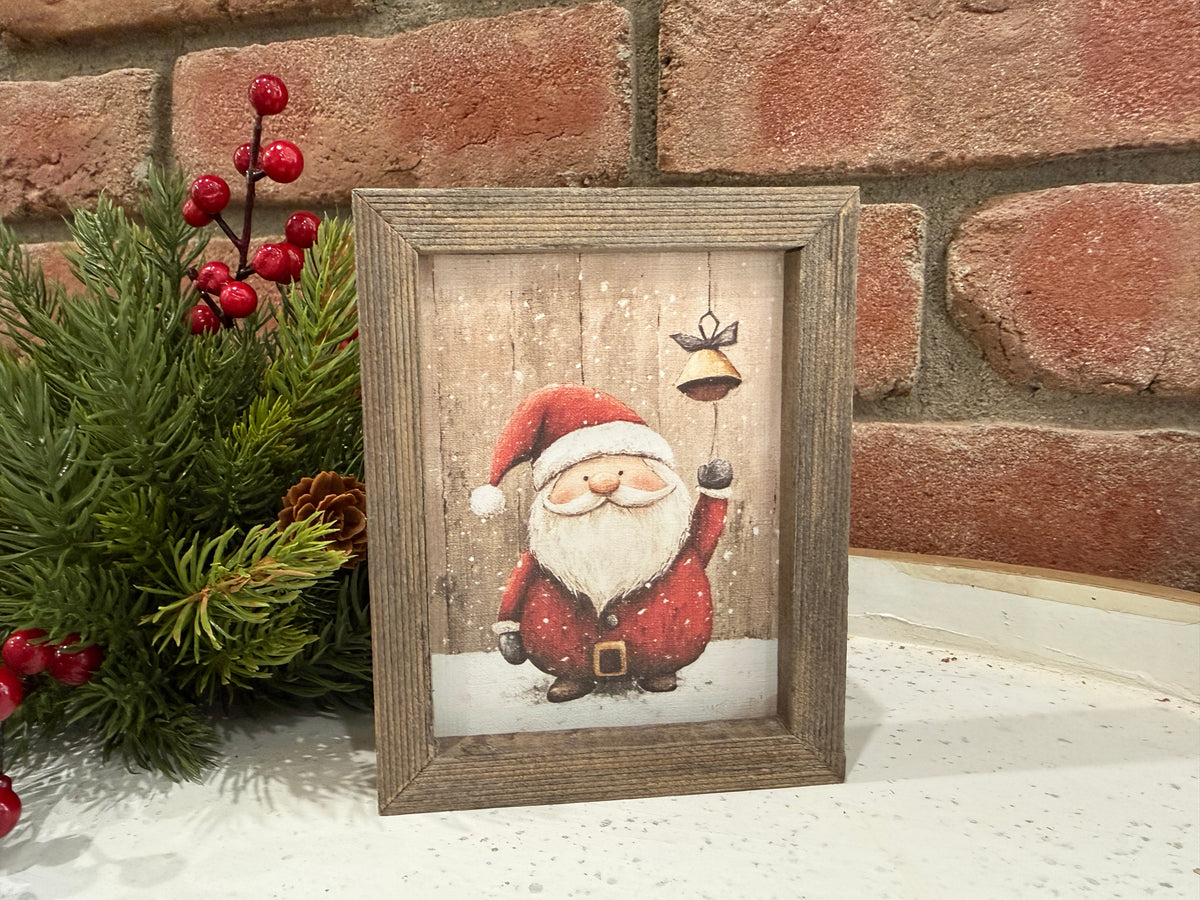 Whimsy Santa Mini Framed Art