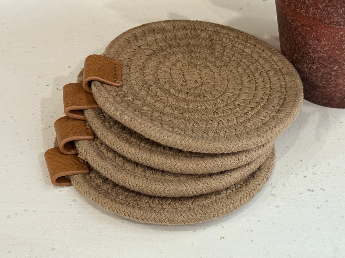 Round Sand Coasters - Set of Four