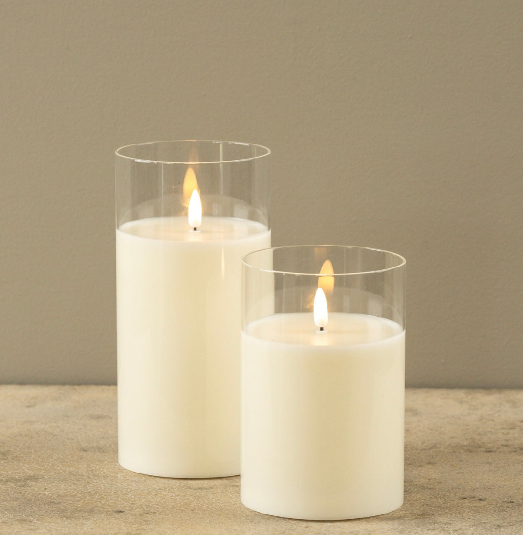 Glass 3D Flame Candle - Two Sizes