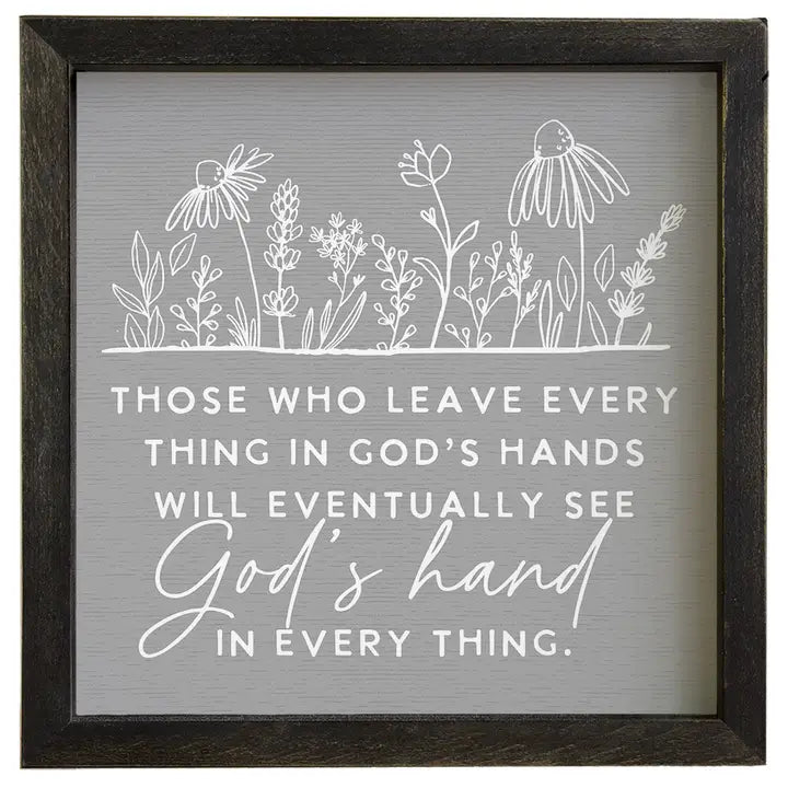God’s Hands Framed Sign