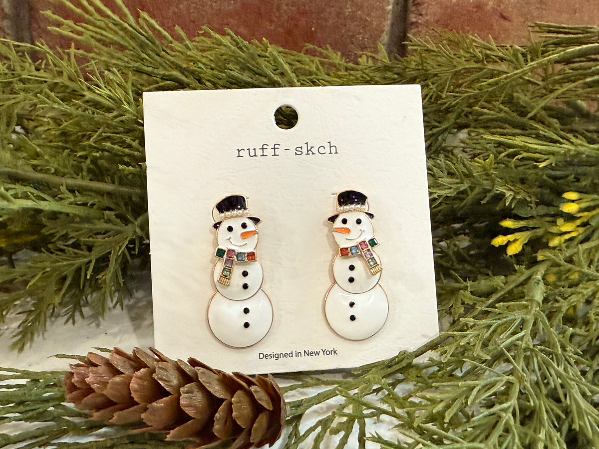 Snowman Dangle Earrings