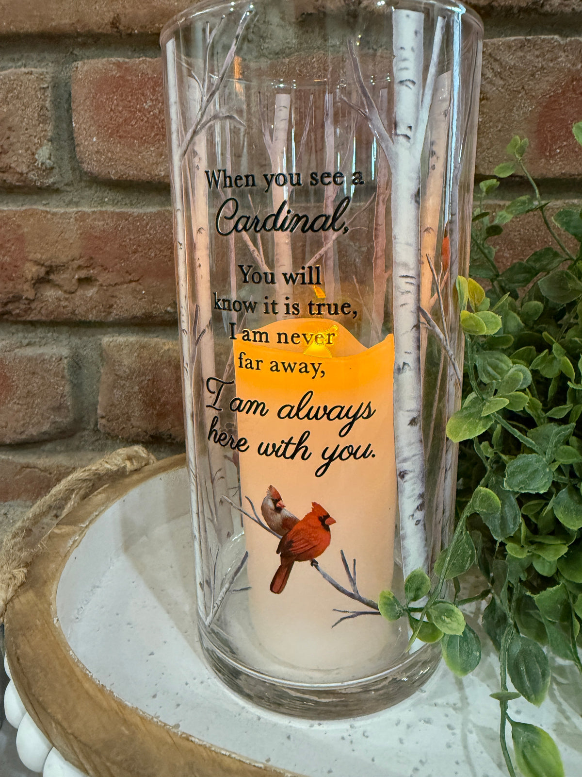 Cardinal Hurricane Candle