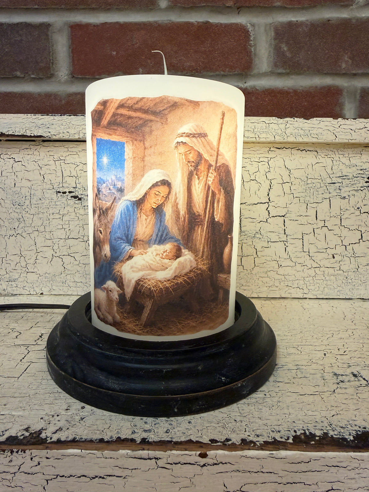 Night Nativity Family Candle Sleeve