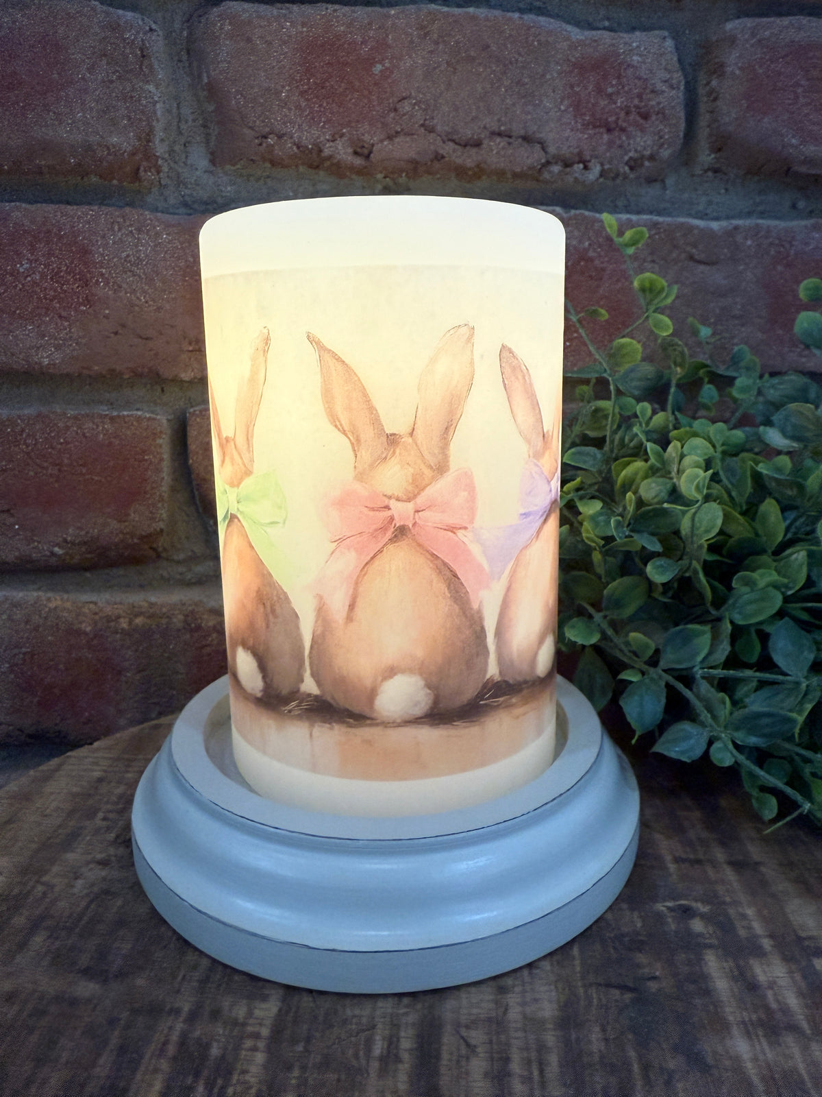Triple Pastel Bunnies Candle Sleeve