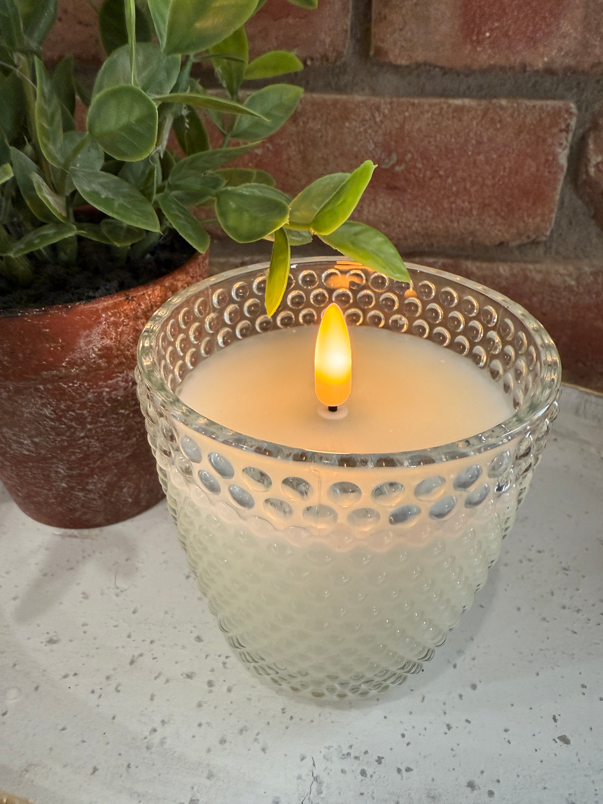 Dotty Glass 3D Flame Candle