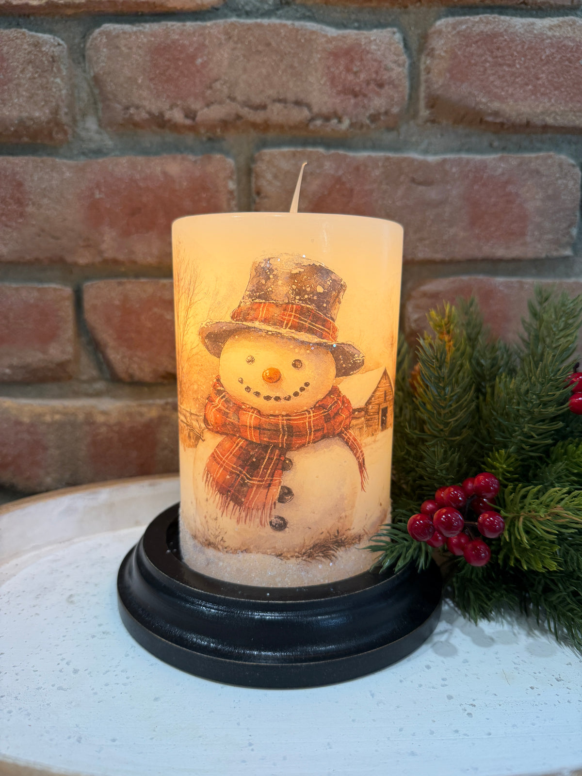 Friendly Fred Winter Candle Sleeve