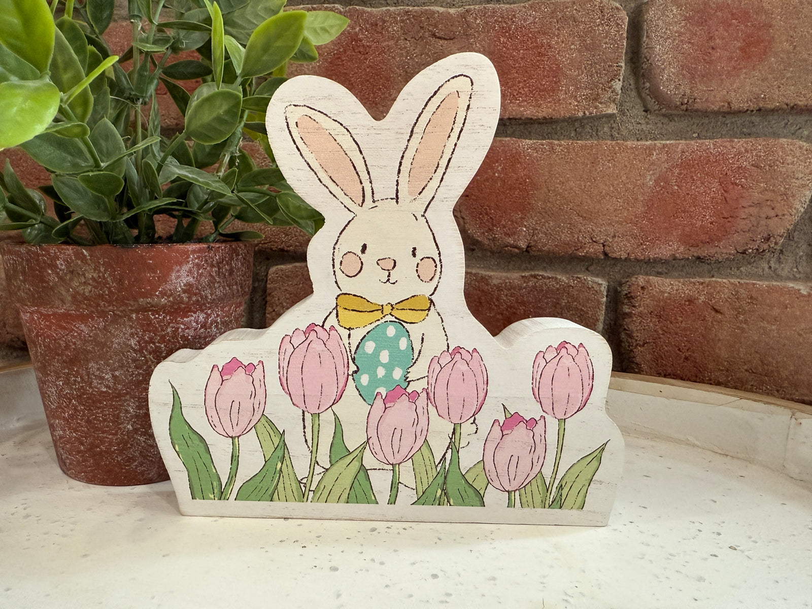 Pink Tulips Bunny