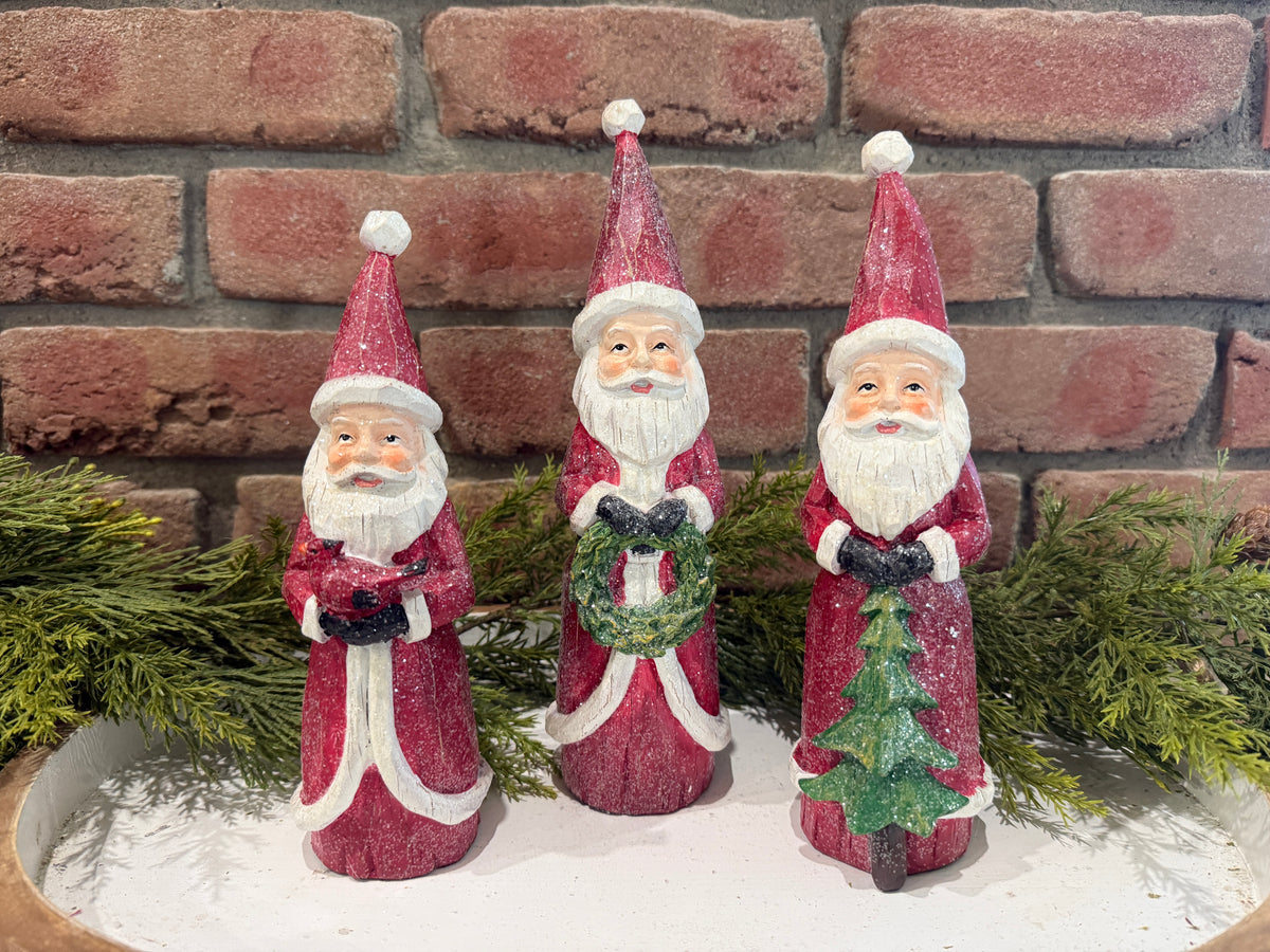 Wood Carved Santa - 3 Styles