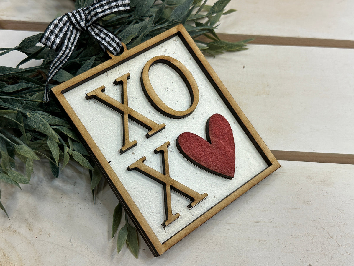 Handmade XOXO Ornament