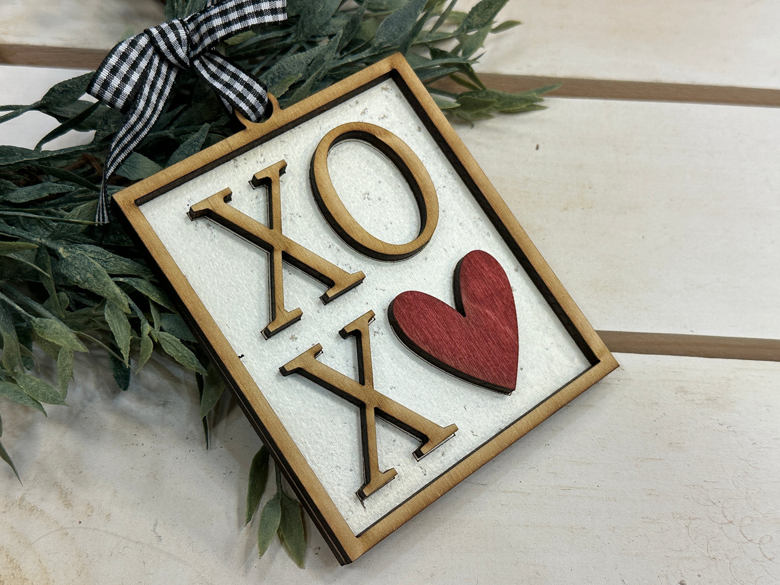 Handmade XOXO Ornament