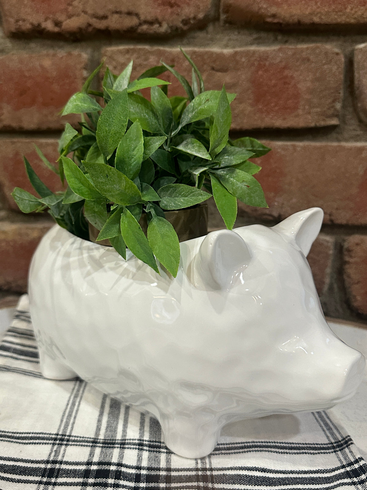 White Pig Planter
