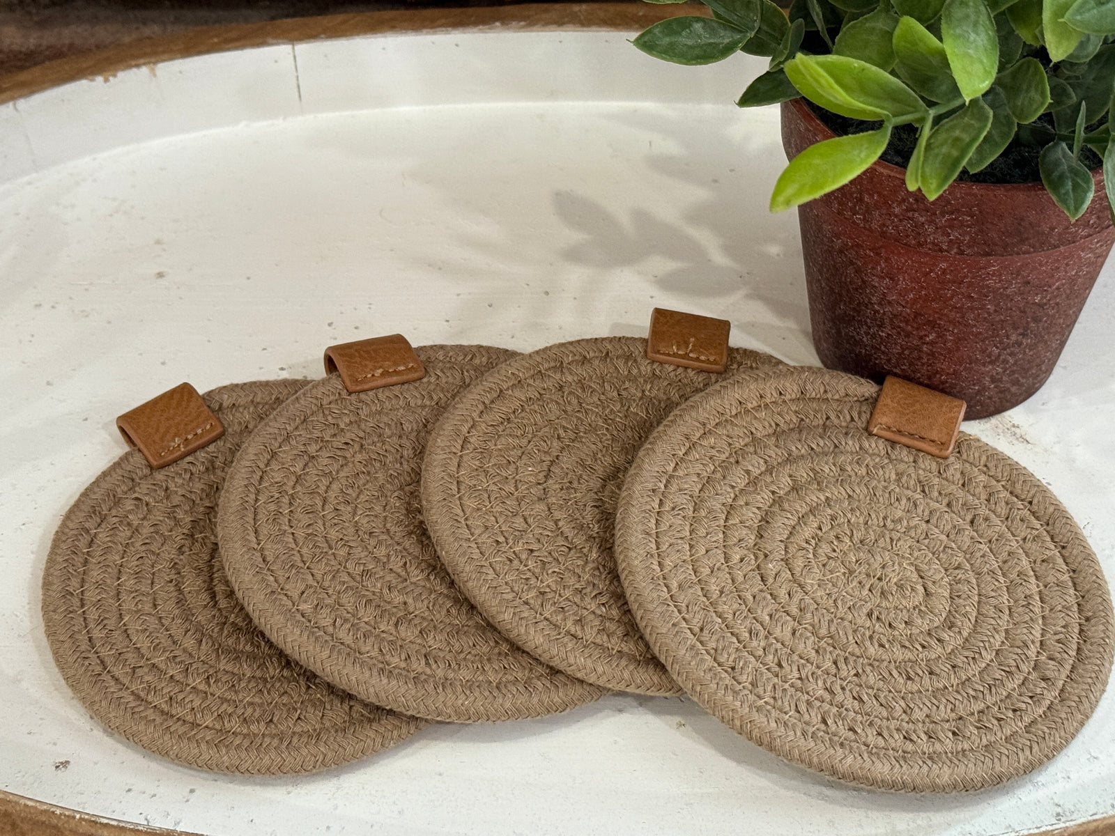 Round Sand Coasters - Set of Four