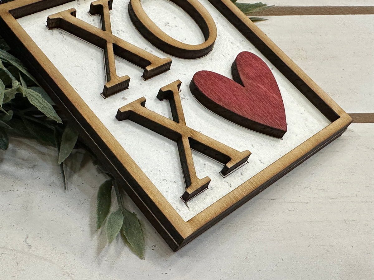 Handmade XOXO Ornament