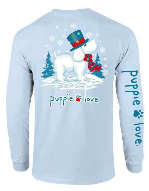 Puppie Love Snowman Pup Long Sleeve Tee